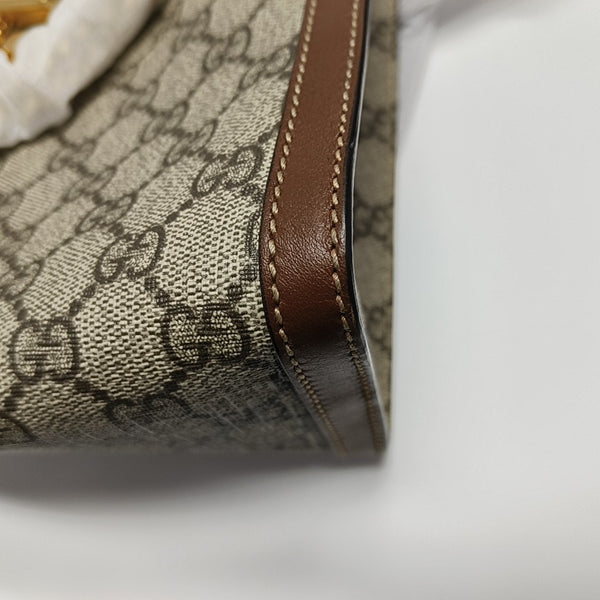 Padlock Small Monogram Coated Canvas Beige