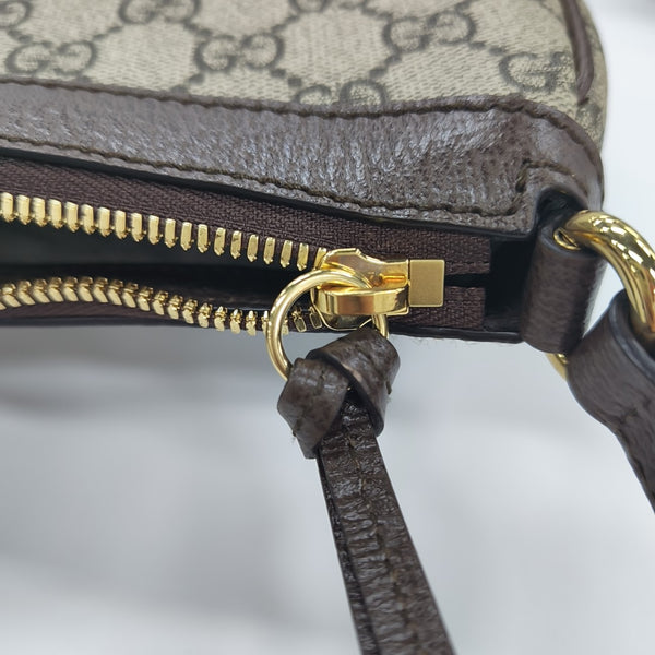 Ophidia Small Monogram Coated Canvas Brown