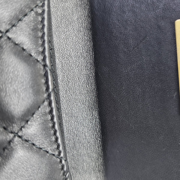 Quilted Lambskin Card Holder Black