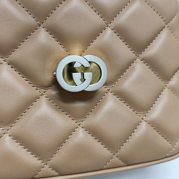 Interlocking G Mini Quilted Calfskin Brown