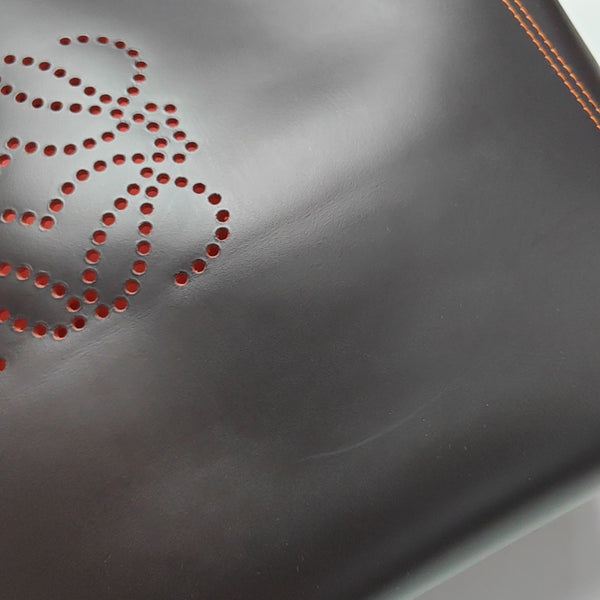 Monogram Calfskin Tote Bag Brown