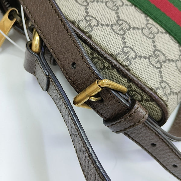 Ophidia Small Monogram Coated Canvas Beige