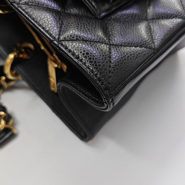 CHANEL GST Extra Large Quilted Grained Calfskin Black