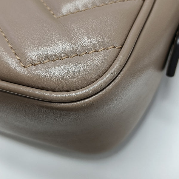 GG Marmont Mini Quilted Calfskin Beige