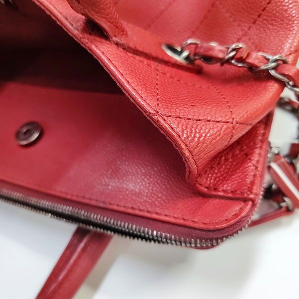 Quilted Grained Calfskin Red