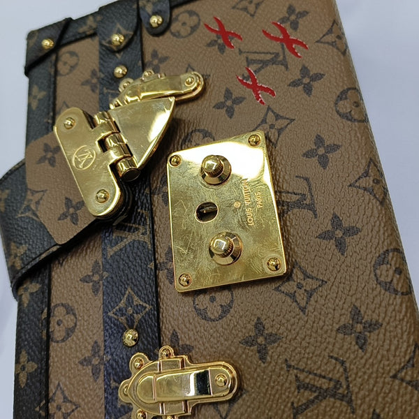 PETITE MALLE Monogram Coated Canvas Brown