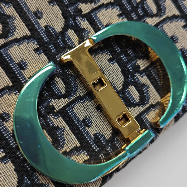 30 Montaigne Mini Oblique Canvas Blue