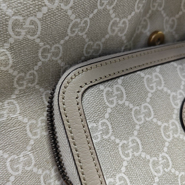 Monogram Coated Canvas Backpack Beige