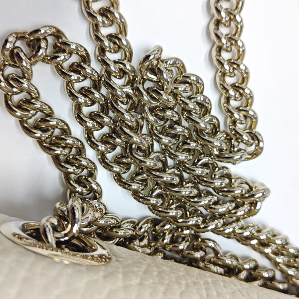 Interlocking G Large Calfskin Beige