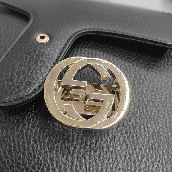 Interlocking G Small Calfskin Black