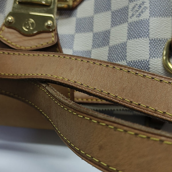 STRESA PM Damier Azur Coated Canvas White