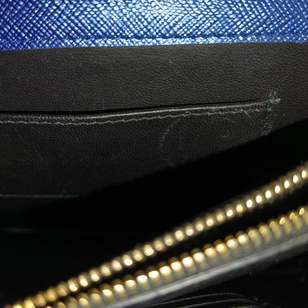 Saffiano Calfskin Shoulder Bag Blue