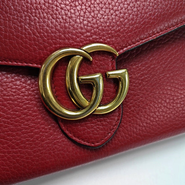 Authenticated pre-owned GG Marmont Mini Calfskin Red - Shoulder Bag at Looply