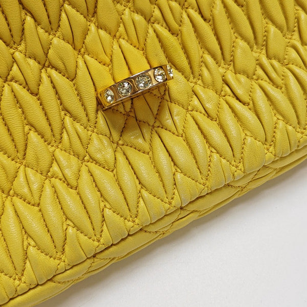 Crystal Quilted Lambskin Yellow