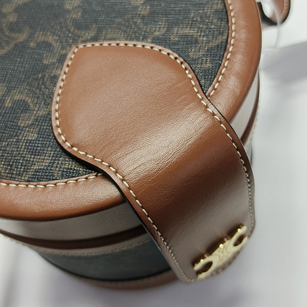 TRIOMPHE Small Coated Canvas Brown
