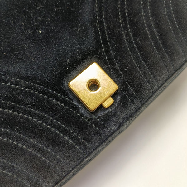 GG Marmont Medium Quilted Velvet Black