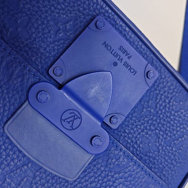 S LOCK Monogram Calfskin Blue