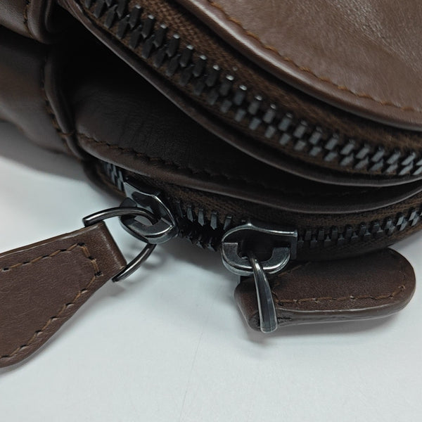 Calfskin Top Handle Bag Brown