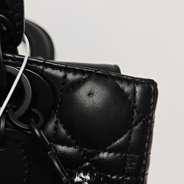 Lady D-Joy Small Cannage Patent Leather Black
