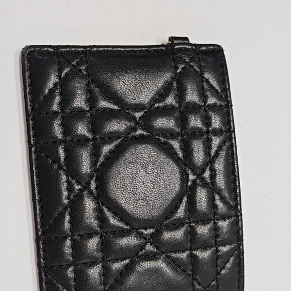 Lady Dior Quilted Lambskin Black Card Holder