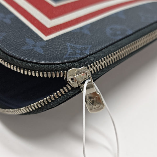 Monogram Coated Canvas Clutch Blue