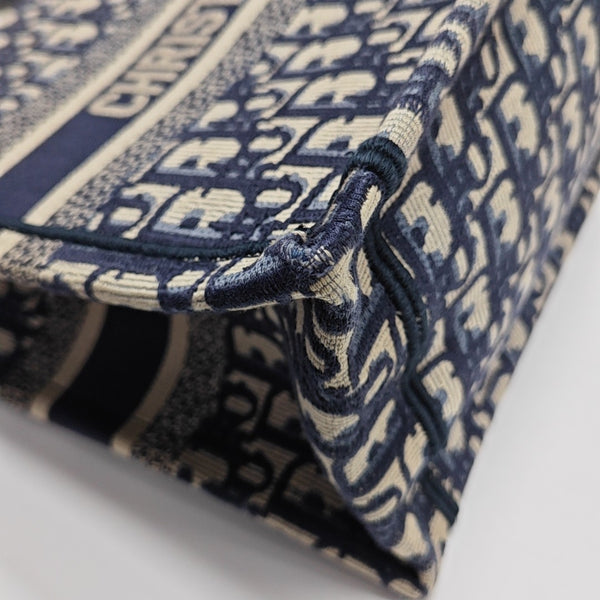 Book Tote Small Oblique Canvas Blue