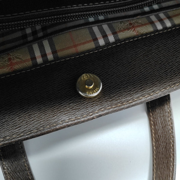 Calfskin Top Handle Bag Brown