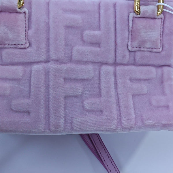Monogram Velvet Crossbody Bag Pink