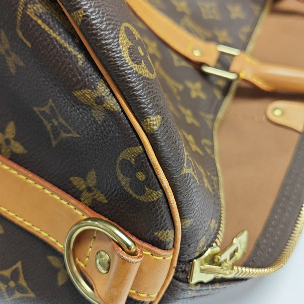 KEEPALL 50 Monogram Coated Canvas Brown