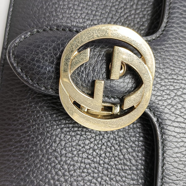 Interlocking G Small Calfskin Black
