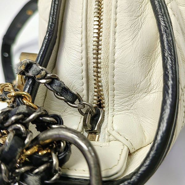 GABRIELLE Medium Quilted Calfskin White
