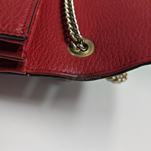Interlocking G Small Calfskin Red