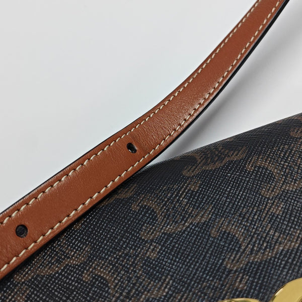 TRIOMPHE Small Coated Canvas Brown