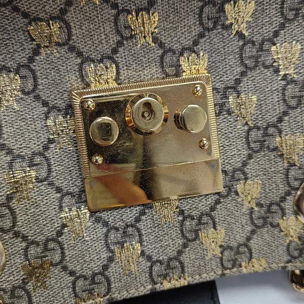 Padlock Small Monogram Coated Canvas Beige