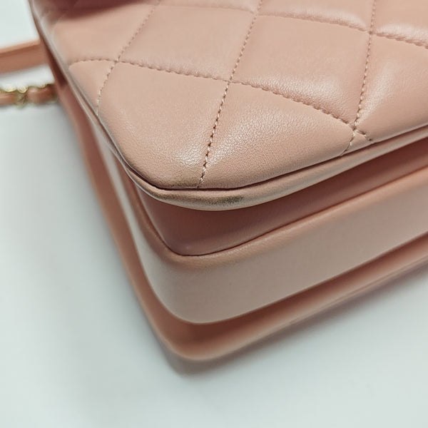 TRENDY CC Small Quilted Lambskin Pink
