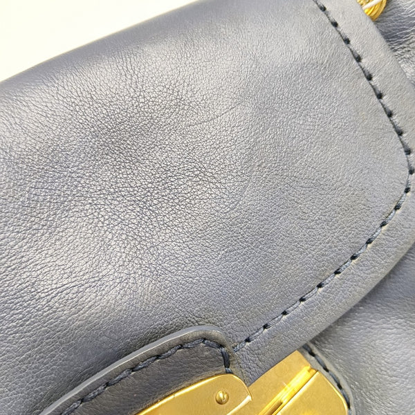 Calfskin Shoulder Bag Blue