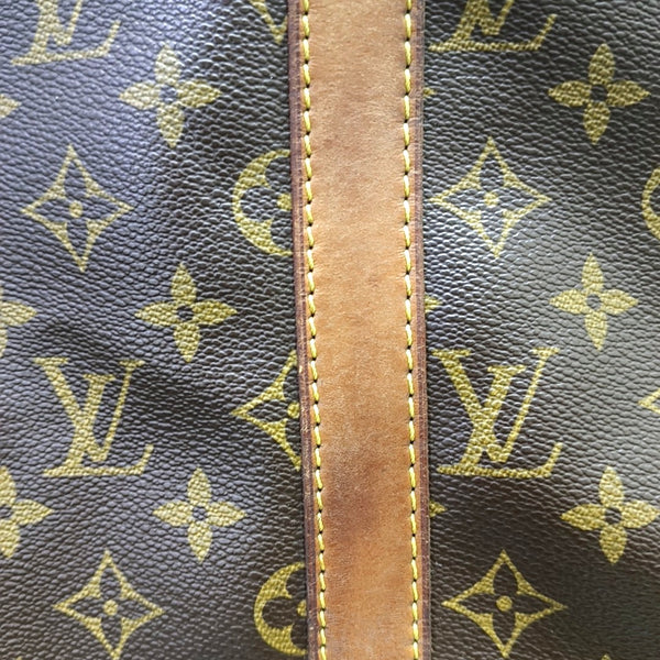 KEEPALL 50 Monogram Coated Canvas Brown