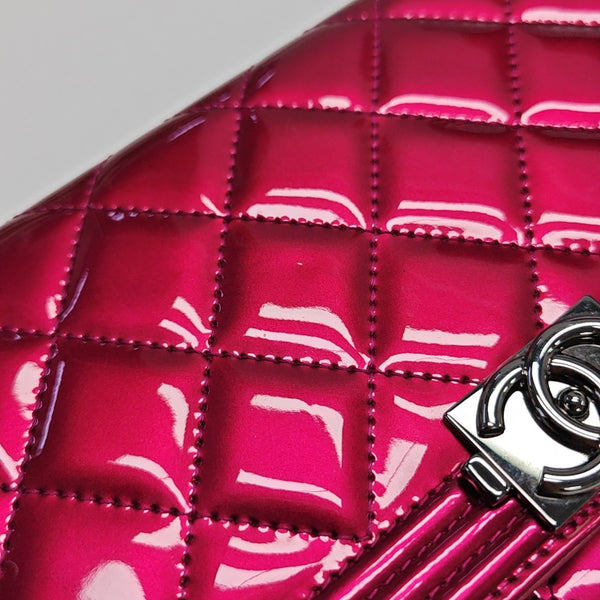 BOY CHANEL WOC Quilted Patent Leather Red
