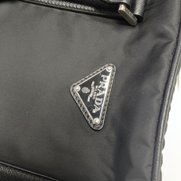 Nylon Top Handle Bag Black