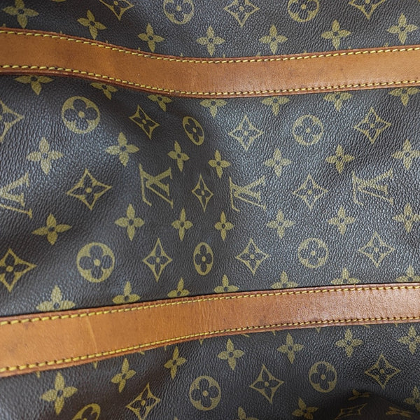 KEEPALL 60 Monogram Coated Canvas Brown