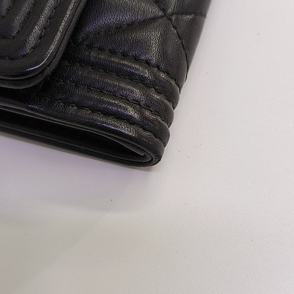 BOY CHANEL Quilted Calfskin Black Wallet