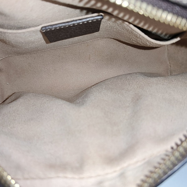 Ophidia Small Monogram Coated Canvas Beige