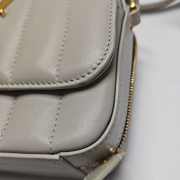 Quilted Calfskin Shoulder Bag White