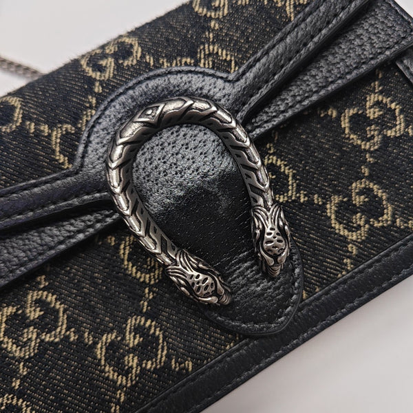 Dionysus Super Mini Monogram Denim Black