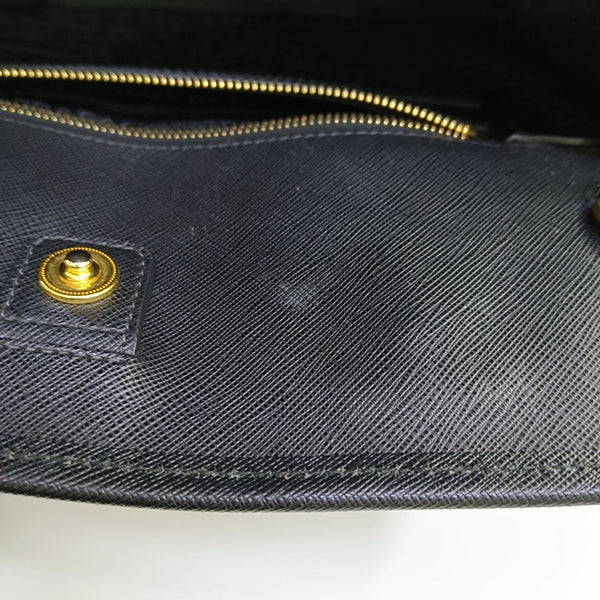 Saffiano Calfskin Shoulder Bag Black