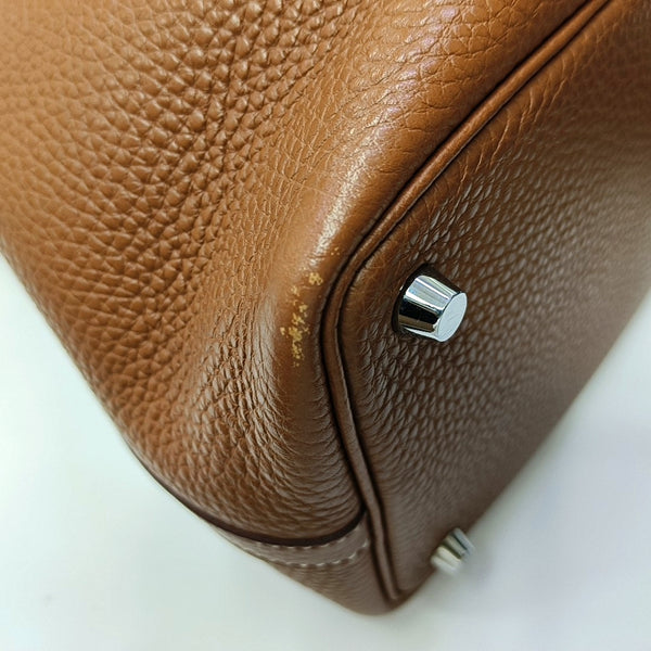 Authenticated pre-owned Picotin Lock Clemence Brown - Top Handle Bag at Looply