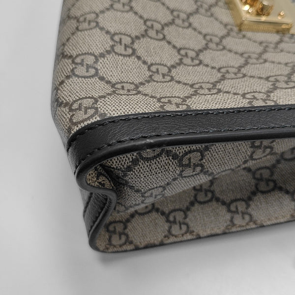 Padlock Small Monogram Coated Canvas Beige