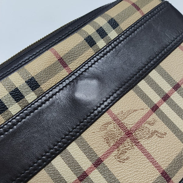 Coated Canvas Clutch Beige