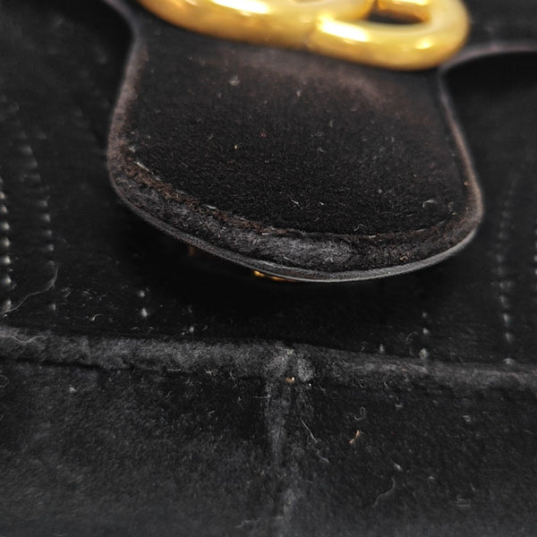GG Marmont Medium Quilted Velvet Black