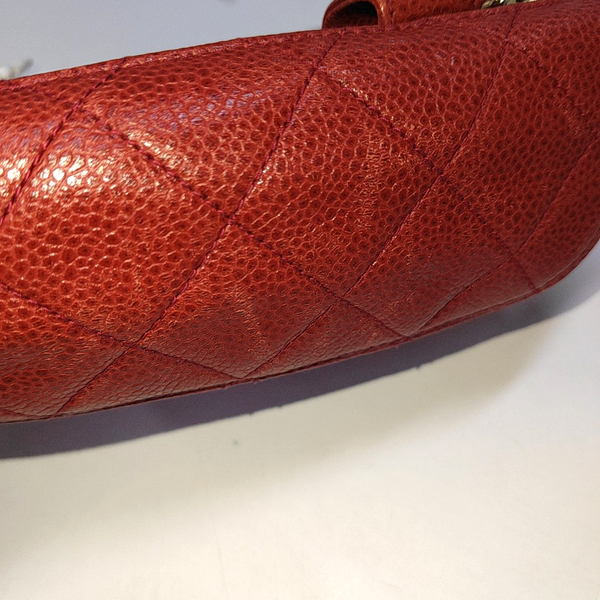 Quilted Grained Calfskin Red